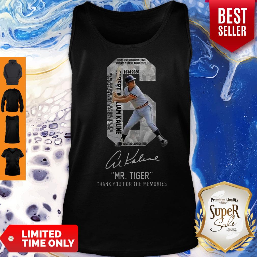 6 Al Kaline 1934-2020 Signature Mr. Tiger Detroit Tigers Shirt