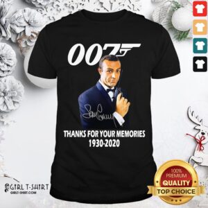 Expensive Sean Connery 007 Thanks For The Memories 1930 2020 Signature Shirt