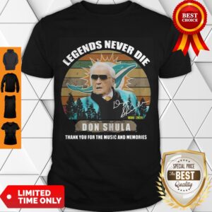 Legends Never Die 1930 2020 Don Shula Miami Dolphins Thank You For The Music And Memories Signature Vintage Shirt