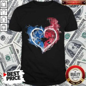 Dallas Cowboy And Arkansas Razorbacks Heart Fire Shirt