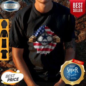 Funny Blood Insides Dallas Cowboys American Flag Independence Day T-Shirt