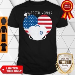 Official Heart American Flag Mask Postal Worker Shirt