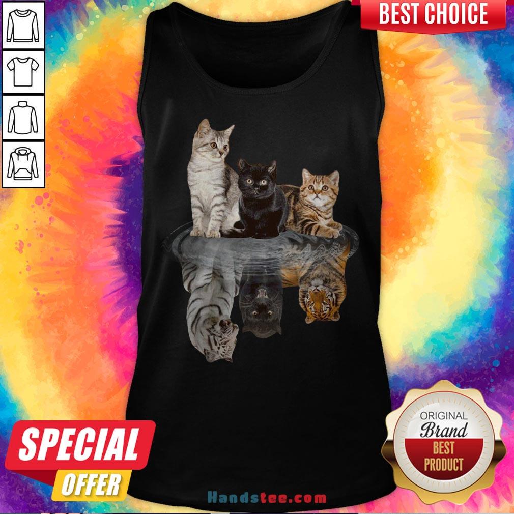 Awesome The Cats Water Mirror Reflection Tigers Shirt