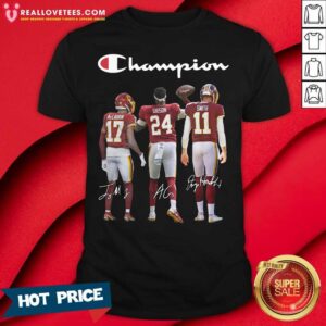 Vip Terry Mclaurin 17 Antonio Gibson 24 Alex Smith 11 Washington Redskins Champion 2020 Signatures Shirt