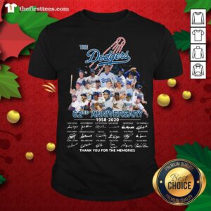 Top The Los Angeles Dodgers 62nd Anniversary 1958-2020 Thank You Signatures Shirt