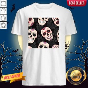 Day Of The Dead Sugar Skulls Halloween Skull Black Roses Shirt