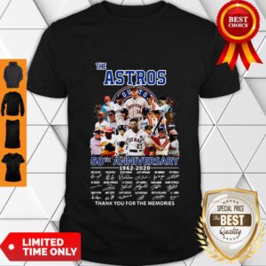 Good The Houston Astros 58th Anniversary 1962-2020 Signatures Thank You For The Memories Shirt