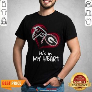 Atlanta Falcons And Georgia Bulldogs Football Heart Valentines Day Shirt