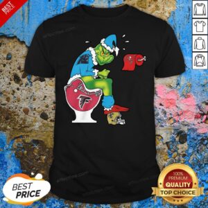 Love The Grinch Carolina Panthers Shit On Toilet Atlanta Falcons And Other Teams Christmas Shirt
