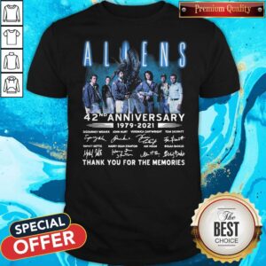 Aliens 42nd Anniversary 1979-2021 Signatures Thank You For The Memories Shirt