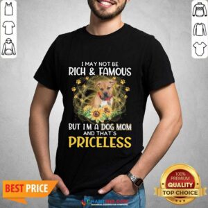 Hot Pitbull I May Not be Rich And Famous But I'm A Dog Mom And That's Priceless Shirt