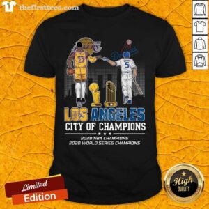 Top Lebron James And Corey Seager Los Angeles Lakers Dodgers City Of Champions 2020 Shirt