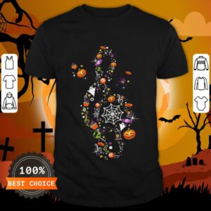 The Music Witch Pumpkin Ghost Spiderweb Halloween Shirt