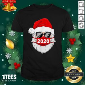 Cute Santa Claus Face Mask Glasses Shirt