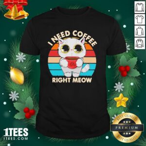 Beautiful I Need Coffee Right Meow Vintage Shirt