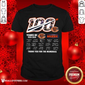 Pro 100 Chicago Bears Years Of 1920 2020 Thank You For The Memories Signatures Shirt