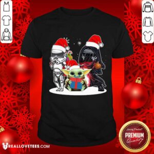 Great Baby Yoda And Darth Vader Stormtrooper Merry Christmas Sweater Shirt