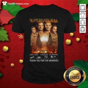 Top Supernatural 2005 2020 15 Seasons 327 Episodes Thank You For The Memories Signatures Shirt