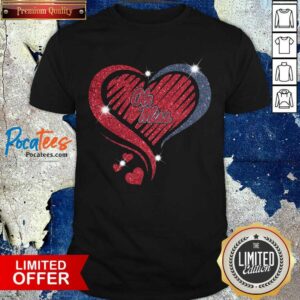 Premium Heart Diamond Ole Miss Football Shirt