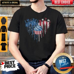 Nice Cake Heart American Flag Veteran Independence Day Shirt