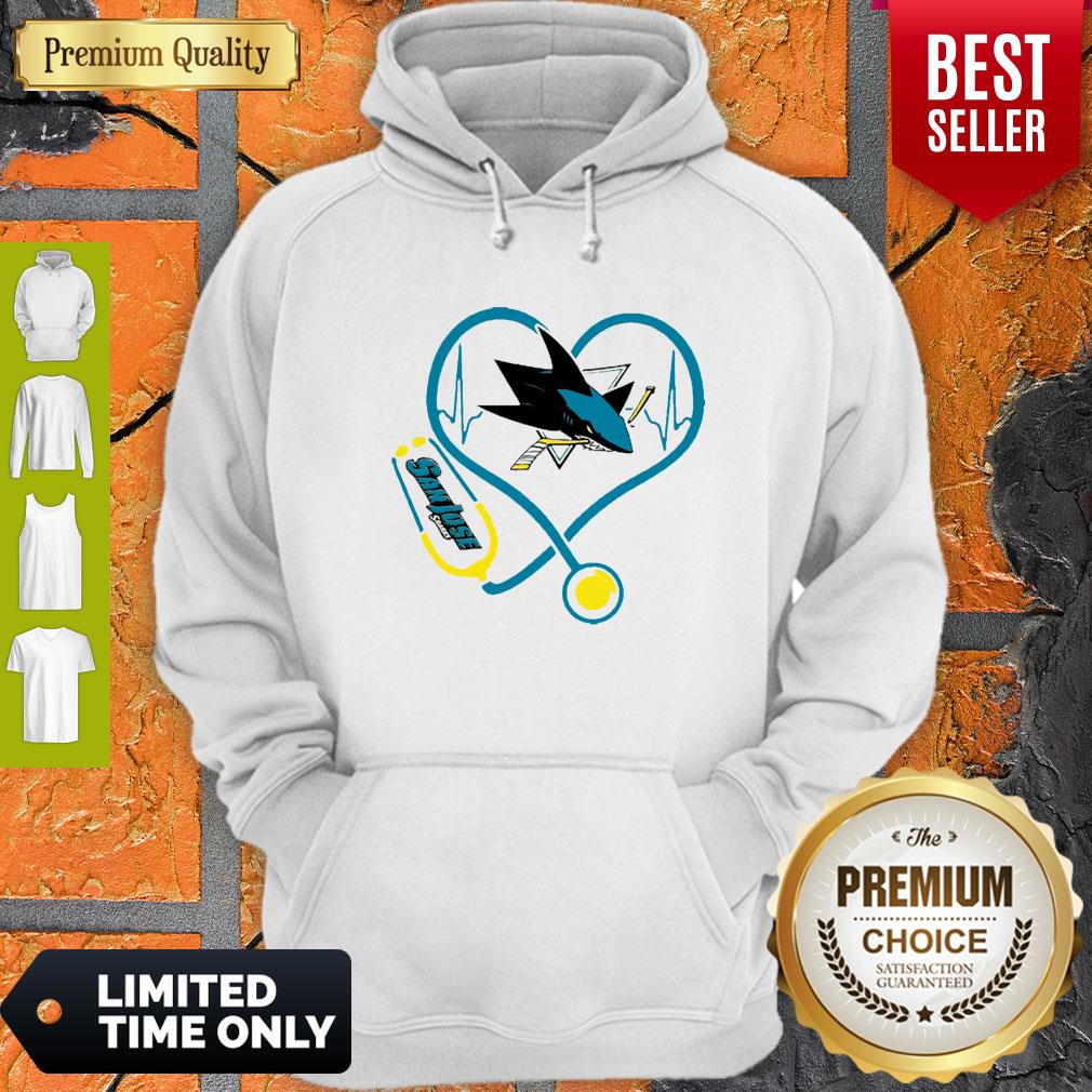 Good San Jose Sharks Nurse Heart Stethoscope Heartbeat Shirt
