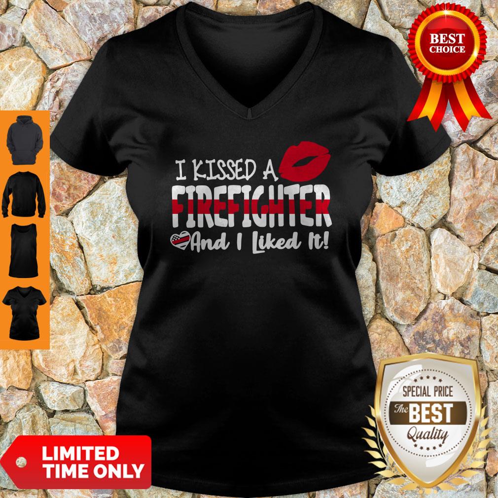 Official Lips I Kissed A Firefighter Andi Like It Shirt
