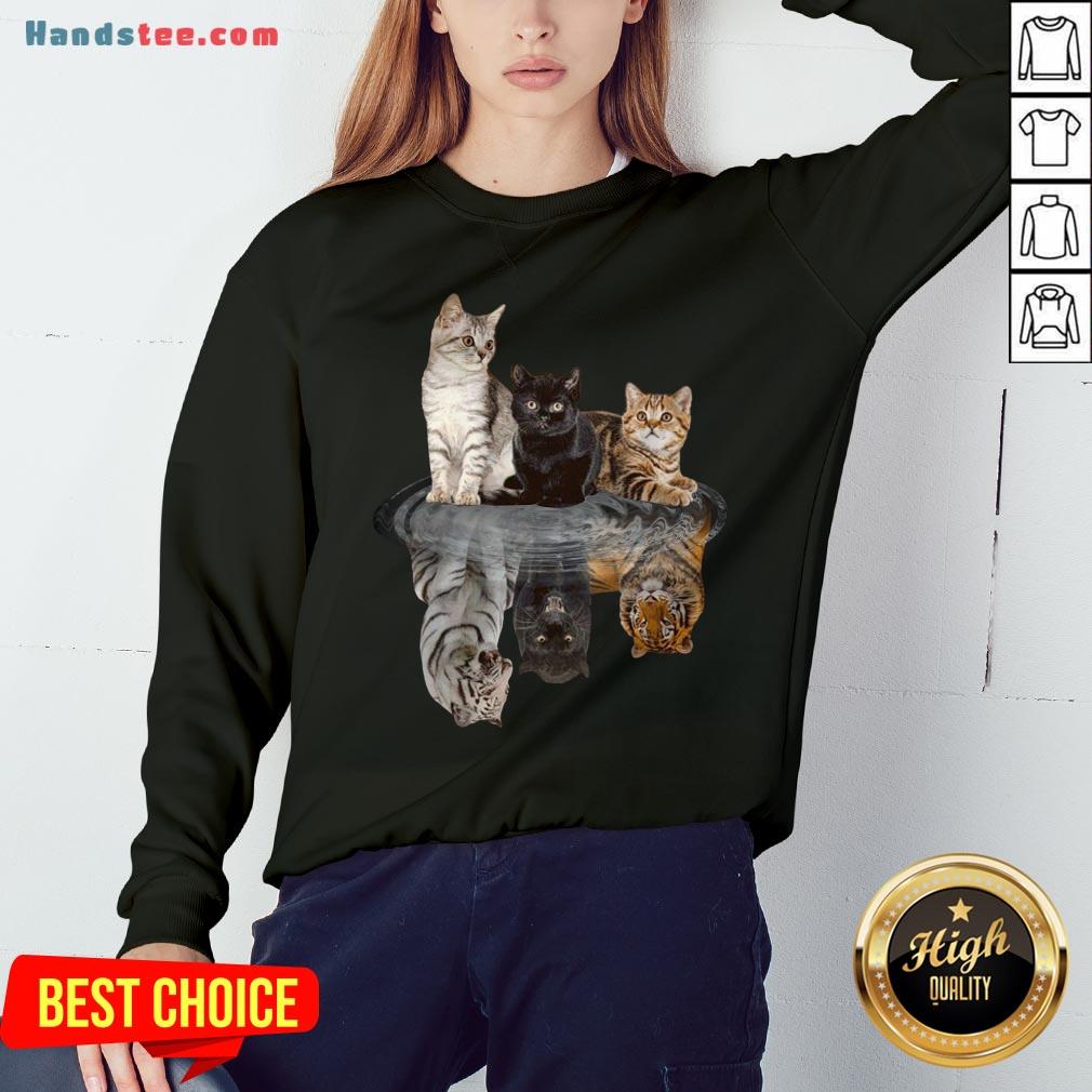 Awesome The Cats Water Mirror Reflection Tigers Shirt