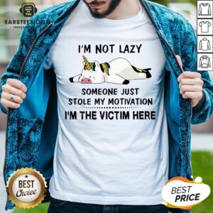 Premium Unicorn Pig I’m Not Lazy Someone Just Stole My Motivation I’m The Victim Here Shirt