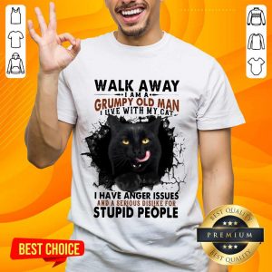 Amused Walk Away I Am Black Cat Grumpy Shirt
