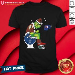 Vip The Grinch Washington Football Team Shit On Toilet Dallas Cowboys And Other Teams Christmas Shirt