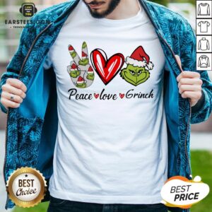 Official Peace Love Grinch Santa Christmas Shirt