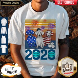 Dachshund 2020 Mask American Flag Veteran Independence Day Vintage Shirt