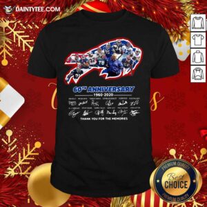 Official Buffalo Bills 60th Anniversary 1960-2020 Thank You For The Memories Signatures Shirt