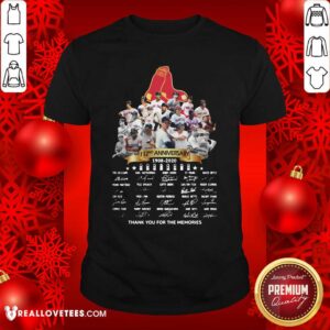 Nice The Boston Red Sox 112nd Anniversary 1902 2020 Thank You For The Memories Signatures Shirt