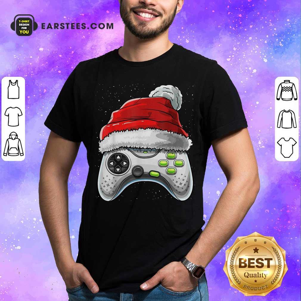 Awesome Video Game Controller Santa Hat Christmas Shirt