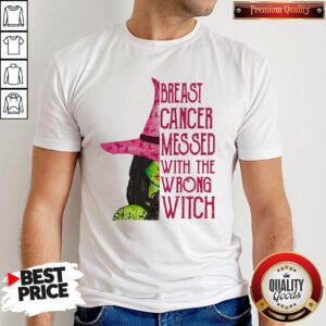 Pink Witch Breast Cancer Messed With The Wrong Witch Shirt