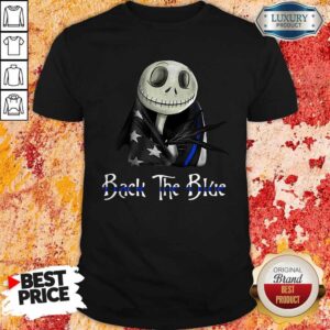 Skellington Back The Blue American Flag Shirt