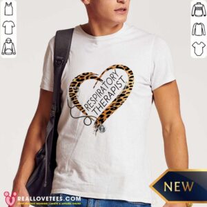 Leopard Heart Frame Medical Stethoscope Respiratory Therapist Shirt