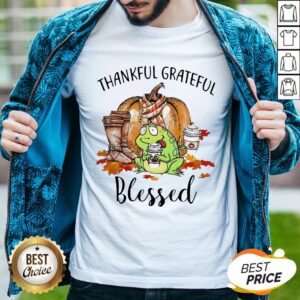 Frog Thankful Grateful Blessed Autumn Fall Shirt