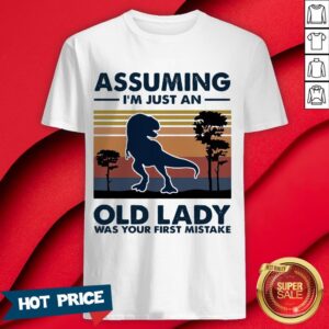 Dinosaur Assuming I’m Just An Old Lady Was Your First Mistake Vintage Retro Shirt