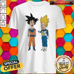 Nice Metallic Son Goku And ACDC Vegeta Shirt