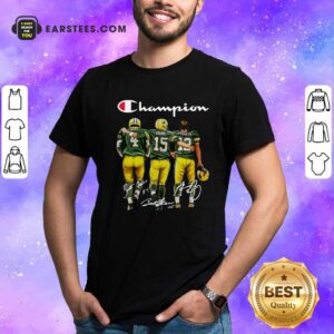 Original Champion Green Bay Packer Brett Favre 4 Bart Starr 15 Aaron Rodgers 12 Signatures Shirt