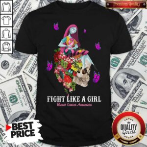 Cute Skull Fight Like A Girl Breast Cancer Awareness Shirt