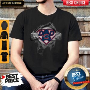 Top Blood Inside Me Dad Chicago Cubs MLB Baseball Logo Shirt
