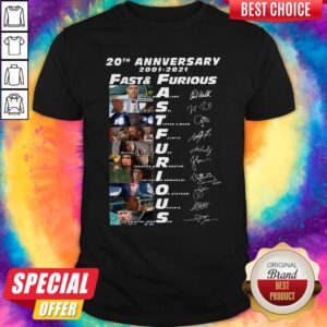 Pretty 20TH Anniversary 2001 2021 Fast And Furious Signatures Shirt