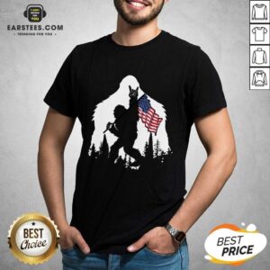Original Bigfoot Hold American Flag Terrific Shirt