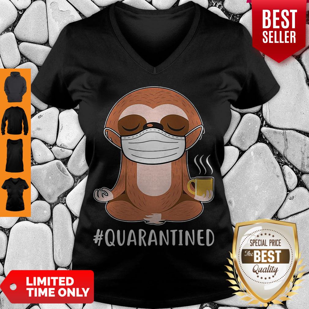 Offiical Sloth Wear Mask Doing Namaste #Quarantined Shirt