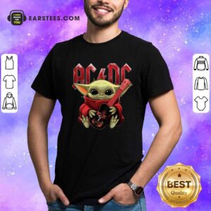 Nice Star Wars Baby Yoda Hug Guitar With Ac Dc 2021 Shirt