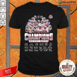 Awesome Ohio State Buckeyes 2020 Big Ten Football Champions Signatures Shirt