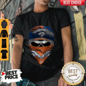 Nice Skull Face Mask Denver Broncos Logo Shirt